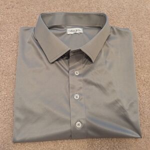 Collars & Co. Men's Gray Dress Collar Polo Shirt